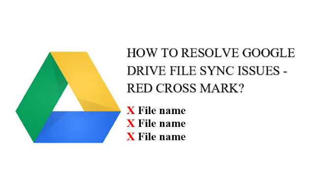 How to resolve Google Drive file sync issues – red cross mark?