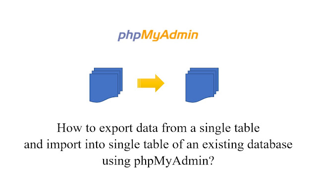 How to export data from a single table and import into single table using phpMyAdmin?